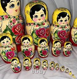 Matryoshka 13 Large Wooden Nesting Dolls PUSHKIN THEMED 20 PIECES Authentic