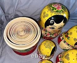 Matryoshka 13 Large Wooden Nesting Dolls PUSHKIN THEMED 20 PIECES Authentic