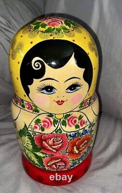 Matryoshka 13 Large Wooden Nesting Dolls PUSHKIN THEMED 20 PIECES Authentic