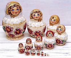Matryoshka 15 piece Nesting dolls Russian Babushka hand-painted doll Princess