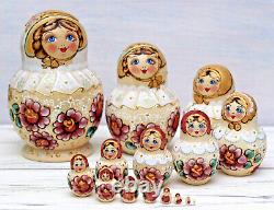 Matryoshka 15 piece Nesting dolls Russian Babushka hand-painted doll Princess