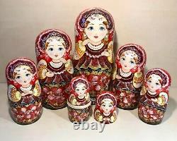 Matryoshka 30 pcs 18 Wooden Nesting Doll Christmas Gift Ukraine Folk Ornament