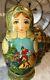 Matryoshka Christmas Fairytale Russian Handmade Nesting Doll- Signed 10 Pce