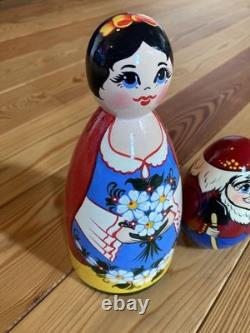 Matryoshka Cinderella Doll Hand-Painted Russian Nesting Doll Used