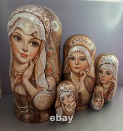 Matryoshka Gift Belle Beautiful Girls Wooden Doll Nesting Doll 5 pieces
