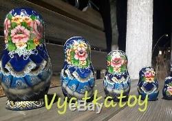 Matryoshka Handmade toy wooden toy hand-painted exclusive Russian nested doll