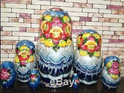 Matryoshka Handmade toy wooden toy hand-painted exclusive Russian nested doll