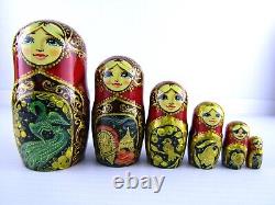 Matryoshka Nesting Doll 10 10 Pc, Folk-art Fairytale Hand Made Set Russian 450