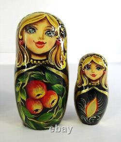 Matryoshka Nesting Doll 7.1 5 Pc, Firebird Fairytale Red Gold Set Russian 1027