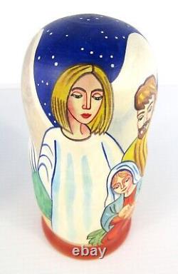 Matryoshka Nesting Doll 7 5 Pc, Jesus Nativity Hand Made Russian 1065