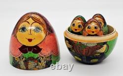 Matryoshka Nesting Doll Set of 13 Russian 3 Babies Inside 3 Babies Signed