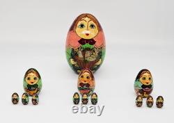 Matryoshka Nesting Doll Set of 13 Russian 3 Babies Inside 3 Babies Signed