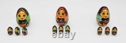 Matryoshka Nesting Doll Set of 13 Russian 3 Babies Inside 3 Babies Signed