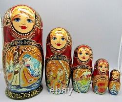 Matryoshka Nesting Dolls 8 5 Pc, Morozko Fairytale Hand Christmas Russian 459