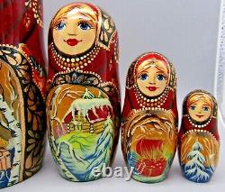 Matryoshka Nesting Dolls 8 5 Pc, Morozko Fairytale Hand Christmas Russian 459