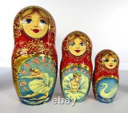 Matryoshka Nesting Dolls 8.75 7 Pc, Ballerina Ballet Hand Made Set Russian 448