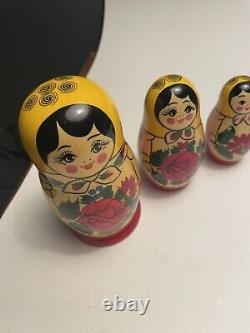 Matryoshka Nesting Russian Dolls SOKIRKINA Tea Drinking Babushka 6Piece Set