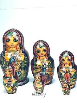 Matryoshka Russian Genuine Nesting Dolls Museum Quality 10 Nest 9 1/2 Inch Tall