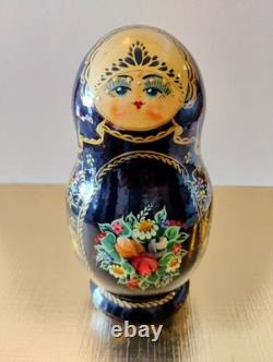 Matryoshka Russian Hand-Painted Nesting Dolls-CEPZUEB TIOCAG-8 Pcs Signed 1990s