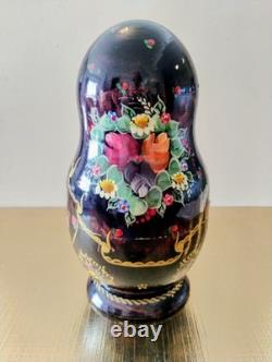 Matryoshka Russian Hand-Painted Nesting Dolls-CEPZUEB TIOCAG-8 Pcs Signed 1990s