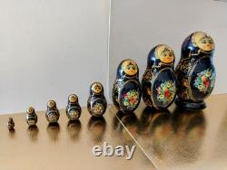 Matryoshka Russian Hand-Painted Nesting Dolls-CEPZUEB TIOCAG-8 Pcs Signed 1990s