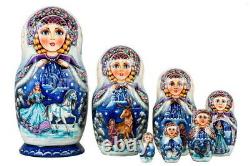 Matryoshka Russian Kirovskaya Traditional 7pcs Hand painted The Snow Queen