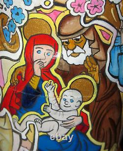Matryoshka Russian Nesting DOLLS Nativity Baby Jesus Mary Joseph ANGEL 5 signed