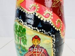 Matryoshka Russian Nesting Doll 7 Piece Hand-Painted Wood Frog Prince Story
