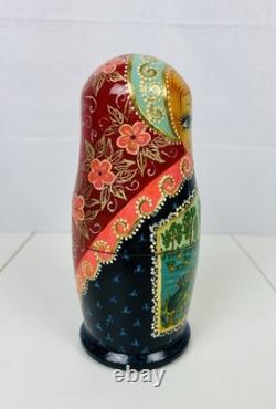 Matryoshka Russian Nesting Doll 7 Piece Hand-Painted Wood Frog Prince Story