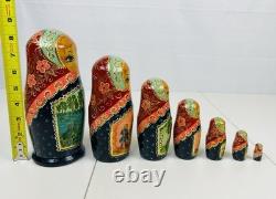 Matryoshka Russian Nesting Doll 7 Piece Hand-Painted Wood Frog Prince Story