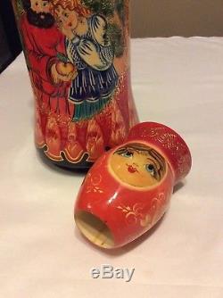 Matryoshka Russian Nesting Doll Bottle Holder Wine, Vodka, 15 Tall Mint Cond