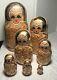 Matryoshka Russian Nesting Doll Exquisite, 7 Dolls Elaborate Gold