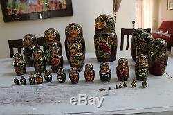Matryoshka Russian Nesting Doll Set 30 Pcs 16.5 1997 Signed by Artist NEW