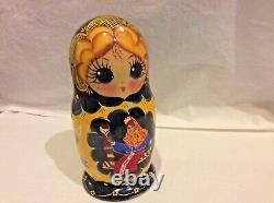 Matryoshka Russian Nesting Doll set Handpainted anthropomorphic 6.5