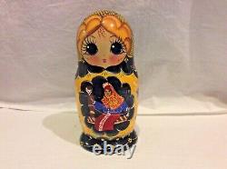 Matryoshka Russian Nesting Doll set Handpainted anthropomorphic 6.5