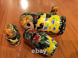 Matryoshka Russian Nesting Doll set Handpainted anthropomorphic 6.5