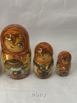 Matryoshka Russian Nesting Dolls 6 Inch Family Gurgeiff A Nicolaeva Signed