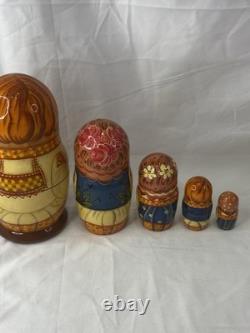 Matryoshka Russian Nesting Dolls 6 Inch Family Gurgeiff A Nicolaeva Signed