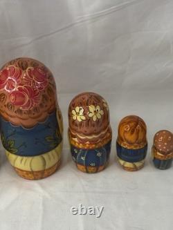Matryoshka Russian Nesting Dolls 6 Inch Family Gurgeiff A Nicolaeva Signed