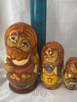 Matryoshka Russian Nesting Dolls 6 Inch Family Gurgeiff A Nicolaeva Signed