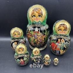 Matryoshka Russian Nesting Dolls 7pc Exquisite Hand Painted On Each Doll