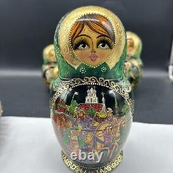 Matryoshka Russian Nesting Dolls 7pc Exquisite Hand Painted On Each Doll