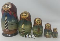Matryoshka Russian Nesting Dolls Famous Lighthouses North Carolina Cape Hatteras