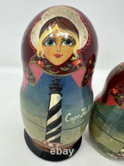 Matryoshka Russian Nesting Dolls Famous Lighthouses North Carolina Cape Hatteras