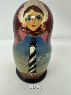 Matryoshka Russian Nesting Dolls Famous Lighthouses North Carolina Cape Hatteras