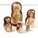 Matryoshka Russian Nesting Dolls Religious Icons Hand Carved Wood Signed Saints