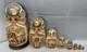 Matryoshka Russian Nesting Dolls Set Of 8 Wood Burned Gold 10 Signed