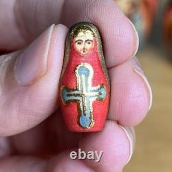 Matryoshka Russian Orthodox Church Nesting Mary & Jesus Dolls x 7 Signed Read