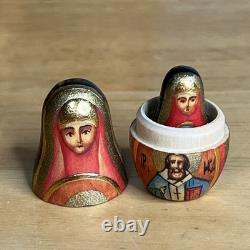 Matryoshka Russian Orthodox Church Nesting Mary & Jesus Dolls x 7 Signed Read