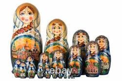 Matryoshka Russian Traditional 20pcs Moscow Nesting Doll Hand painted